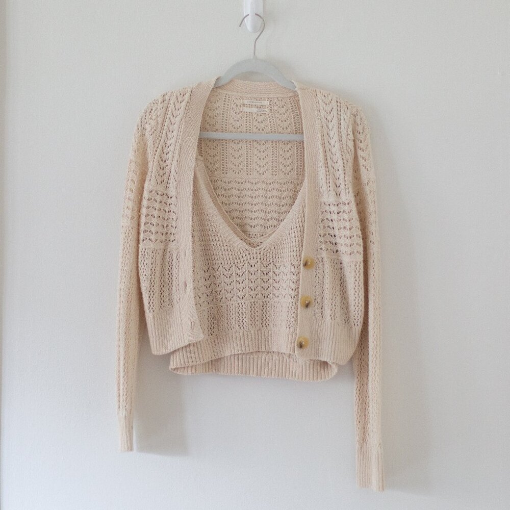 Anthropologie Knit Tank & Cardigan Set - Small